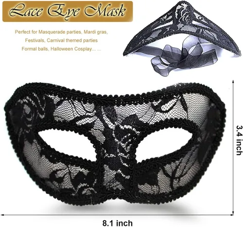 Vista 4 de Máscara de mascarada para parejas y mujeres, hecha de diamante de imitación de metal veneciano para fiesta, noche y baile de graduación