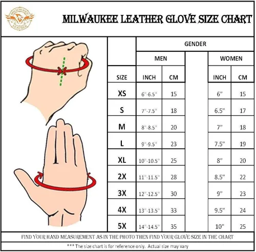 Vista 2 de Milwaukee Leather SH866 - Guantes de piel de ciervo negra con forro térmico para hombre