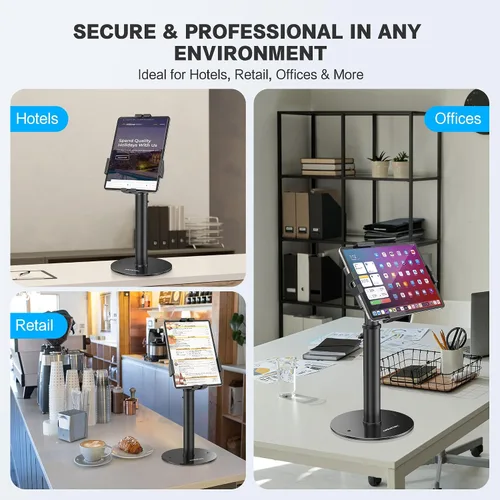 Vista 4 de AboveTEK POS - Soporte de quiosco para tableta, soporte universal de bloqueo para tabletas de 7.9 a 11 pulgadas, soporte de seguridad antirrobo