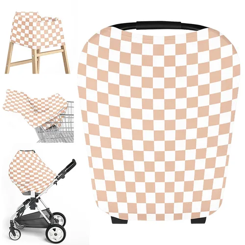 Vista 8 de Little Jump Funda multiusos para asiento de automóvil para bebé, funda de lactancia transpirable, toldo de asiento de coche de alta elasticidad