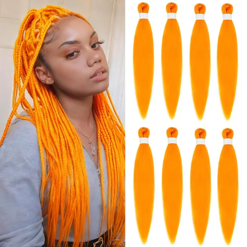 Vista 94 de 8 paquetes de extensiones preestiradas - 16 pulgadas de cabello trenzado premium, 55G/paquete, sin picazón, fijación en agua caliente, textura Perm