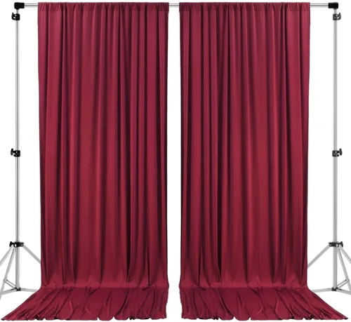 Vista 15 de AK TRADING CO. Cortinas de telón de fondo de poliéster beige de 10 x 10 pies con bolsillos para varillas - Cortinas para decoración de ventanas