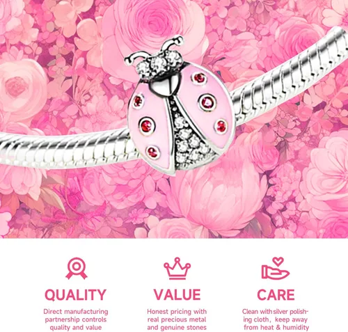 Vista 3 de NUJIFFY Cuentas de plata de ley 925 para pulseras y collares, cuentas de cristal para hermana de pasaporte de avión, pulseras de ángulo de corazón
