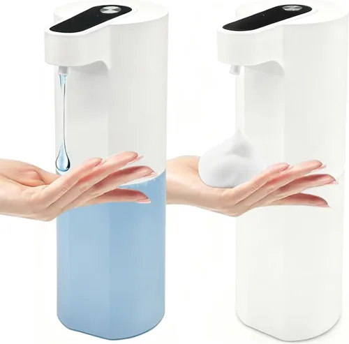 Vista 9 de Dispensador automático de jabón sin contacto, dispensador de jabón líquido y espumoso, dispensador de jabón de manos inteligente recargable por USB