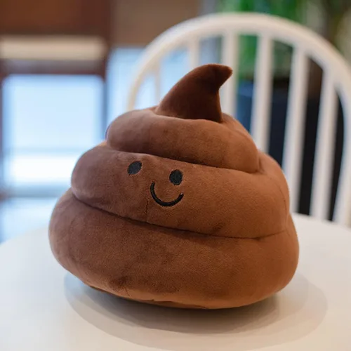 Vista 5 de Encantadora caca de simulación de peluche, regalos de parodia, almohada decorativa divertida 3D (10 pulgadas, marrón)