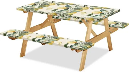 Vista 15 de Funda de mesa de picnic con fundas de banco, resistente al viento, resistente a las manchas, mantel de camping y accesorios de viaje, juego de 3