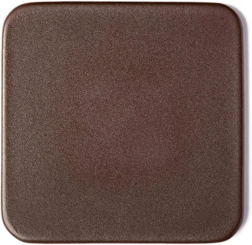 Vista 10 de Dacasso Juego de posavasos cuadrados de cuero marrón chocolate