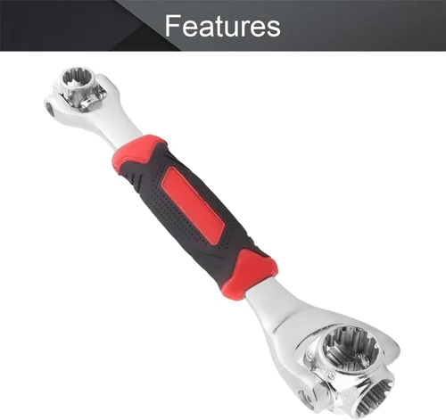 Vista 3 de Utoolmart Llave de vaso universal, herramienta multifunción con cabezal giratorio de 360 grados, herramienta de llave de 8 a 0.748 in