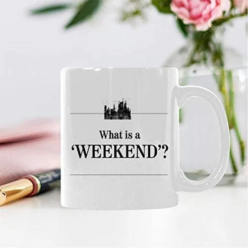 Vista 3 de Top Funny What Is A Weekend - Taza de café o taza de té, tazas de material de cerámica, color blanco, 11 onzas