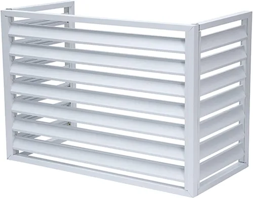 Vista 15 de Pantalla de valla de aire acondicionado al aire libre, Cubierta de aluminio resistente de la CA, persianas resistentes a la intemperie Cubiertas
