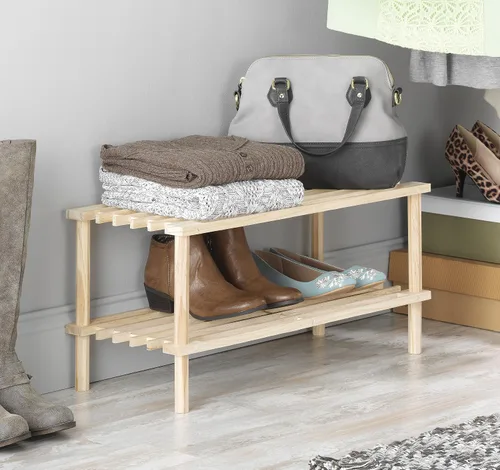 Vista 2 de Estantería Whitmor de madera con 2 niveles
