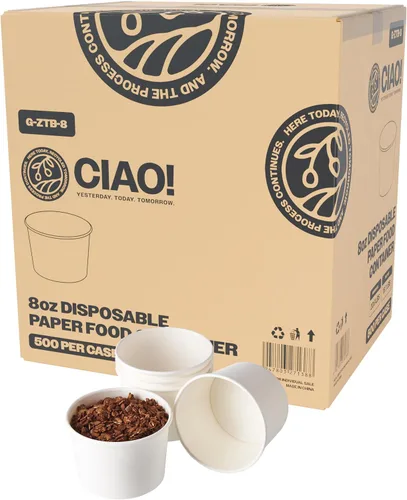 Vista 10 de CIAO! Tapa de PP de 3.543 in de diámetro, diseñada y apta para contenedores de papel de 8 oz (1000/caja)
