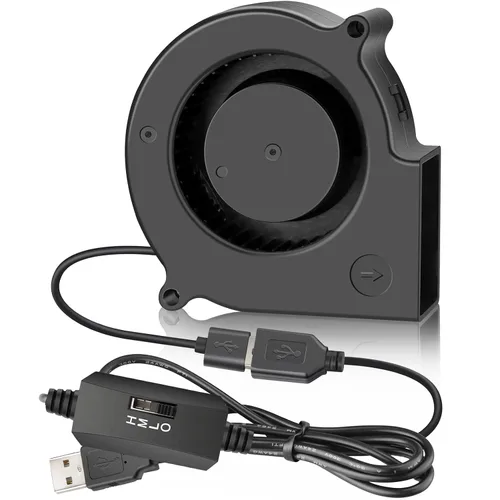 Vista 9 de GDSTIME Ventilador USB de 1.969 in con control de 3 velocidades 5015 5V Turbina Turbo Fan