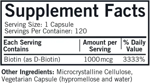 Vista 2 de d-Biotin 1000 mcg Cápsulas - Hypo - 120
