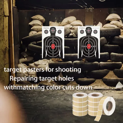 Vista 5 de Qilery 9000 calcomanías cuadradas autoadhesivas de tiro para pastores blancos de 0.87 pulgadas para rango de pistola, accesorios de práctica