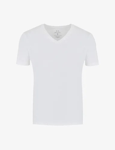 Vista 5 de Armani Exchange Camiseta de manga corta para hombre de algodón Pima con cuello en V