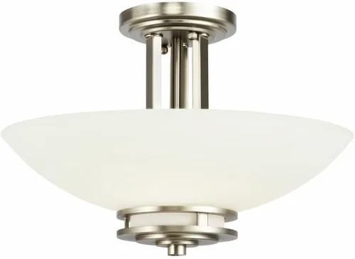 Vista 5 de Kichler Hendrik 15" 2 luces semi empotradas con cristal grabado de color ámbar claro Olde Bronze®