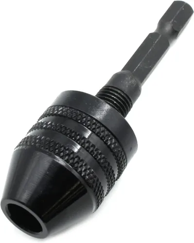 Vista 7 de TMAX Adaptador de mandril sin llave de plata vástago hexagonal de 1/4 pulgadas a broca convencional o microtamaño 1/32 pulgadas a 1/4 pulgadas