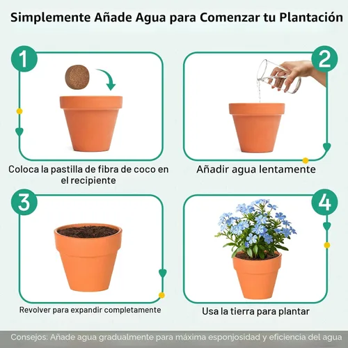 Vista 9 de ZeeDix 50 pellets de fibra de coco orgánica de 1.181 in para iniciadores de semillas, tierra de coco comprimida para plantar, suelo de jardín