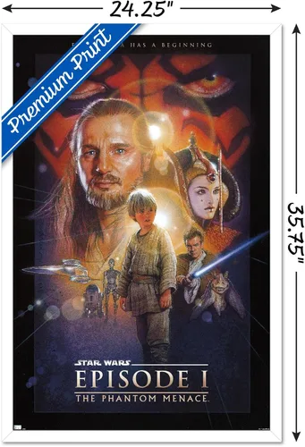 Vista 3 de Trends International Star Wars: The Phantom Menace - Póster de pared de una hoja (sin bloque de facturación), 34 pulgadas de largo x 22.4 pulgadas