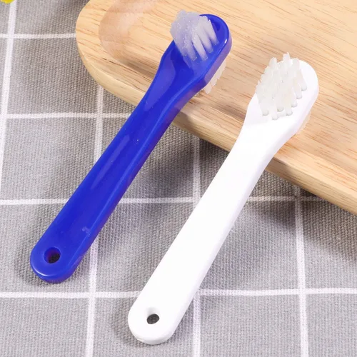 Vista 7 de Healifty Cepillo de dientes de doble cara para dentaduras postizas con cerdas dobles para una limpieza efectiva, cepillo de dientes manual compacto