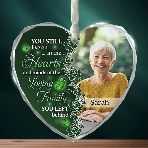 Vista 19 de Adorno de cristal conmemorativo personalizado – Pérdida de papá, mamá, tío, regalo de condolencia de condolencia, en memoria amorosa, recuerdo