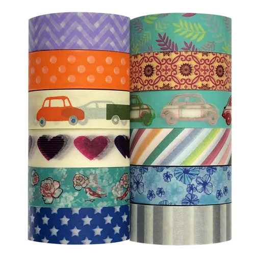 Vista 2 de allydrew Washi Tapes ADSET09 - Cintas de enmascarar decorativas, juego de 12