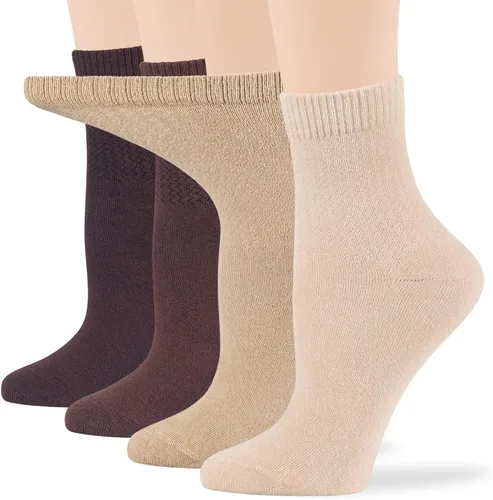Vista 36 de 7BIGSTARS KINGDOM Women's Cotton Quarter Non-Binding Diabetic Fashion Socks-L-M-4 Pack-Multicolor
