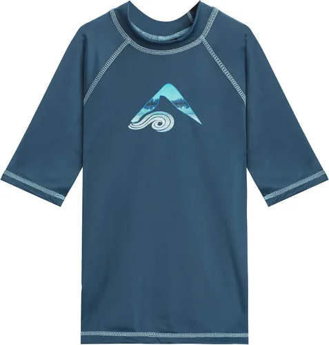 Vista 12 de Kanu Surf Boys Haywire UPF 50+ Sun Protective Rashguard Swim Shirt Estrellas Alaska Blue