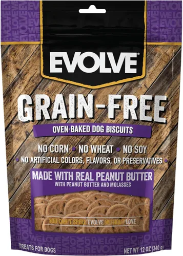 Vista 11 de Evolve Pet Food Galletas de pollo deshuesado sin granos, batata y arándanos para perros, 12 onzas