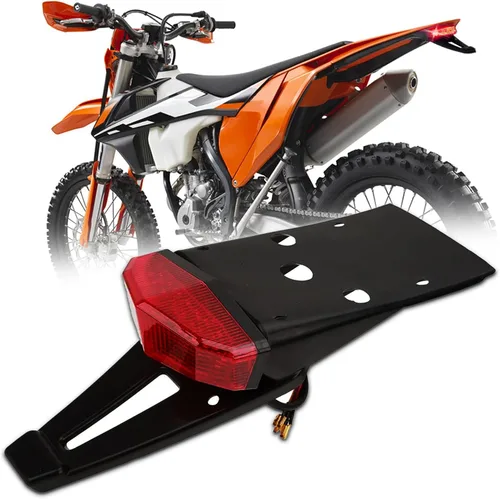 Vista 8 de DREAMIZER Guardabarros trasero negro ahumado 12V LED luz trasera lámpara de freno para motocicleta todoterreno Motocross Dirt Bike