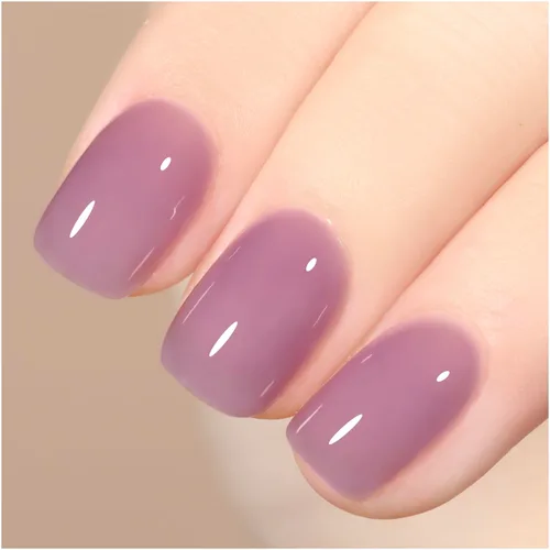 Vista 3 de GAOY Esmalte de uñas de gel color lila nude, 16ml, esmalte de gel neutro traslúcido que se quita con remojo, curado con luz UV para arte de uñas
