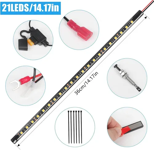 Vista 3 de GraceYou - Kit de luces LED para debajo del capó, impermeable, 12 V, luces LED para automóvil, barras, capó de automóvil, luces de inspección