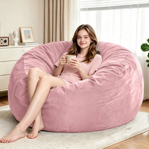 Vista 42 de Sillón puff de 3 pies Sillón estilo puff grande de 3 pulgadas con relleno de espuma viscoelástica, sofá suave con funda de terciopelo holandés