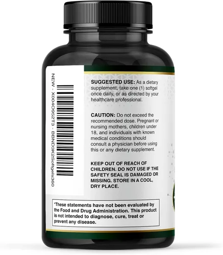 Vista 6 de Built by Nature Vitamina D3 K2, 5000 UI + 100 mcg MK-7, 360 cápsulas blandas extra fuerte, alta absorción, apoyo óseo, corazón e inmunológico
