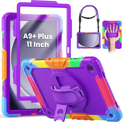 Vista 26 de HXCASEAC Funda para Samsung Galaxy Tab A9/A11 de 8.7 pulgadas, protector con protector de pantalla/correa de mano/soporte para bolígrafo, a prueba