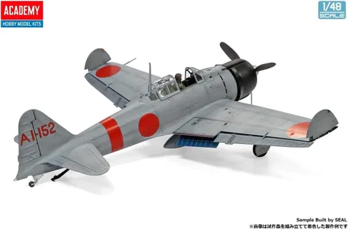Vista 3 de Academy 12352 1/48 Armada japonesa Zero Ship Fighter Avión Tipo 21 Midway Battle Modelo de plástico