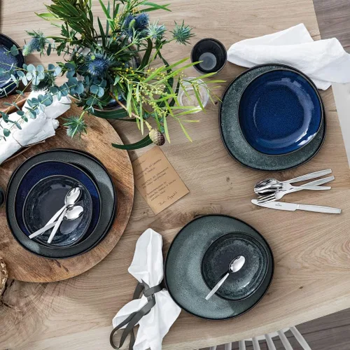 Vista 6 de like. by Villeroy & Boch Lave Gris Collection - Plato llano, gres, 11 pulgadas de diámetro, apto para lavavajillas y microondas