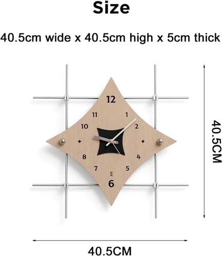 Vista 4 de Relojes de pared grandes de 16 pulgadas para decoración de sala de estar, reloj de pared moderno, eje de lámpara de metal ajustable