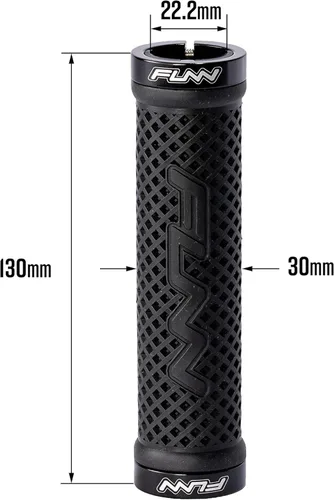 Vista 3 de Funn Combat II - Empuñaduras para manillar de bicicleta de montaña con doble bloqueo en la abrazadera, empuñaduras cómodas y duraderas con diámetro