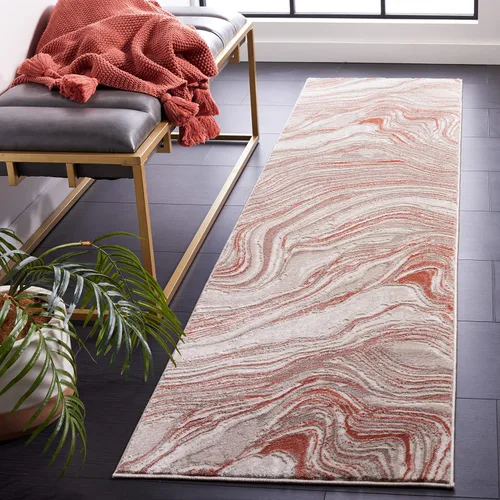 Vista 38 de SAFAVIEH Meadow Collection - Alfombra para pasillo, 2 x 7 pies, azul y gris, diseño abstracto moderno, no desprende pelusa y de fácil cuidado, ideal