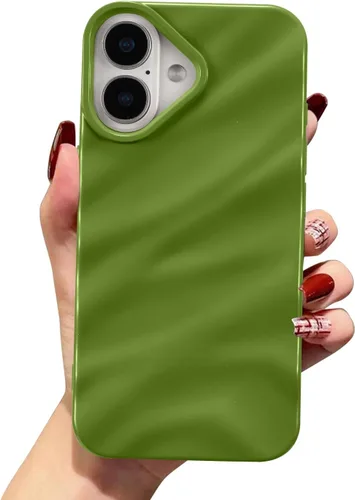 Vista 42 de QLTYPRI Funda compatible con iPhone 11, bonita funda con patrón de ondas de agua para niñas y mujeres, delgada, satinada, brillante, suave, de Beige