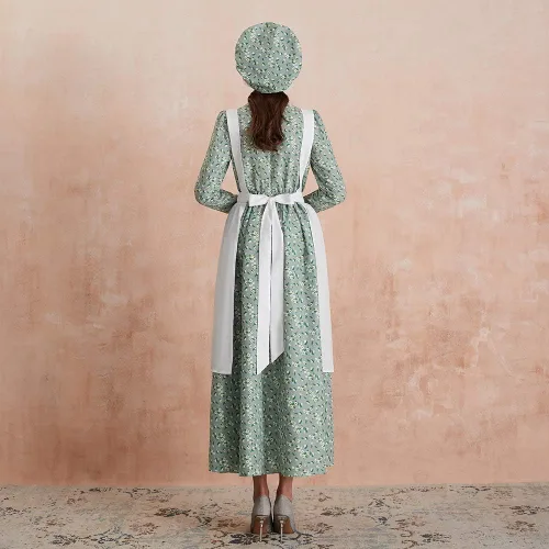Vista 2 de Abaowedding Disfraz de pionera estadounidense para mujer, vestido histórico modesto pradera colonial floral