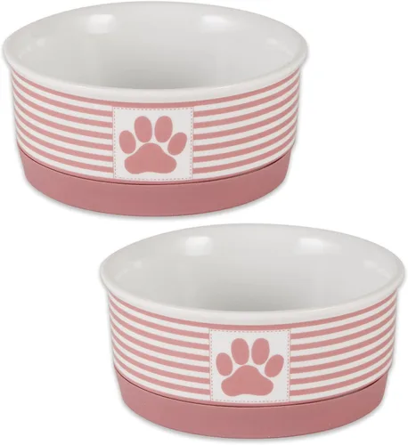 Vista 18 de Bone Dry Ceramic Stripe Paw - Cuencos para mascotas, aptos para lavavajillas, pequeños, 4.25 x 2, negro, 2