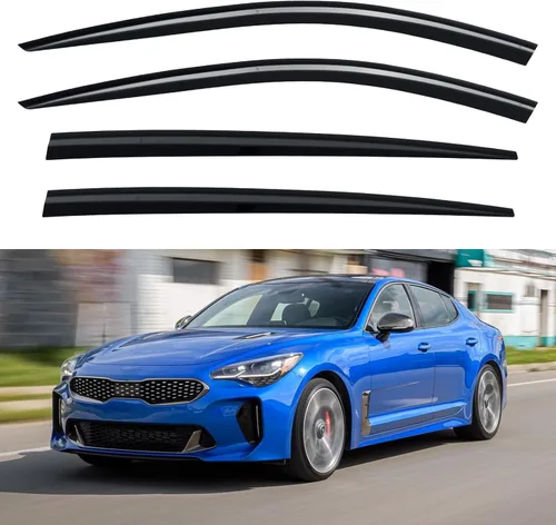 Vista 239 de YQAUTEC - Viseras para ventana, protectores contra la lluvia, compatibles con Subaru WRX 2015-2021, deflectores de viento para ventanas, viseras