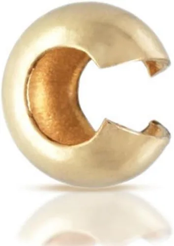 Vista 7 de 100 piezas de cubiertas de nudo de abalorio de crimpado con extremos de 3 mm (0.12 pulgadas) pequeñas de latón de cobre chapado en bronce antiguo