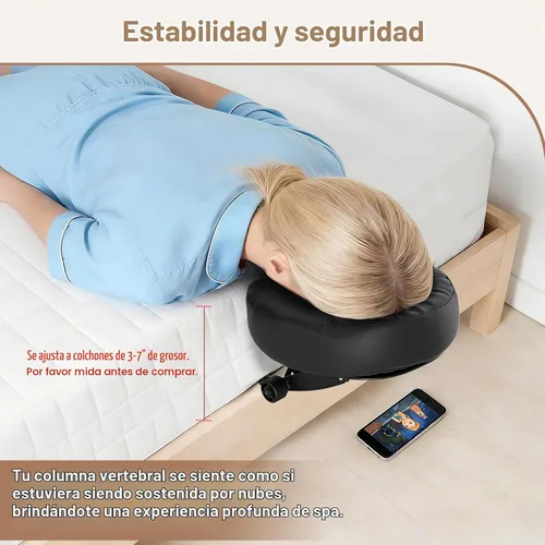 Vista 3 de Mesa de masaje ajustable universal para la cara y reposacabezas Negro