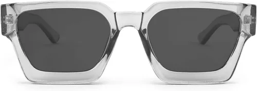 Vista 2 de Gafas de sol rectangulares de moda para mujeres y hombres, gafas de sol cuadradas de moda vintage con marco grueso