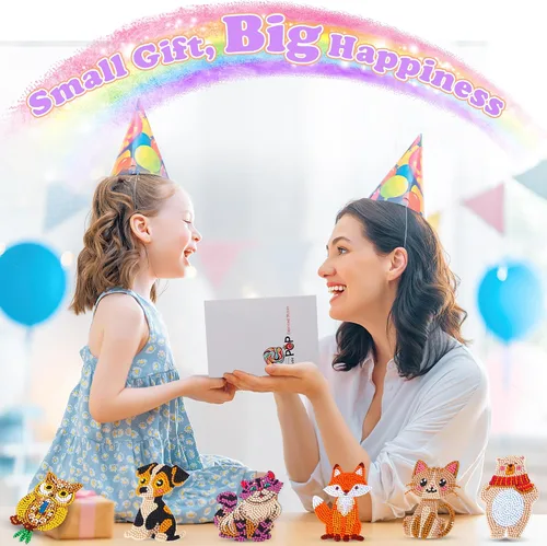 Vista 2 de YiConfety Kits de pintura de diamantes, regalo de arte de diamantes para niños, kits de arte de gemas para cumpleaños de niñas, artes y manualidades