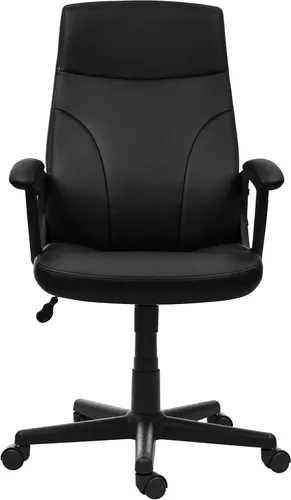 Vista 5 de Techni Mobili - Silla de oficina de piel sintética, altura ajustable, color negro PU leather executive chair, padded armrests, height adjustable